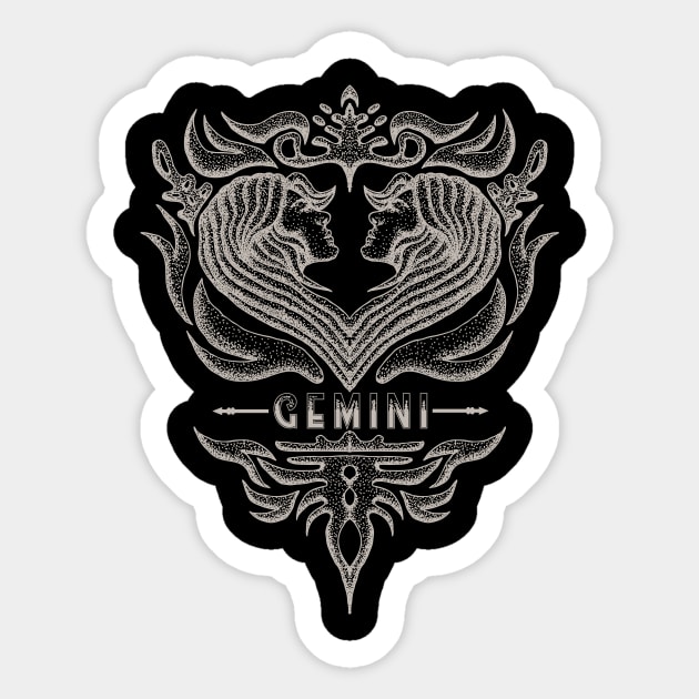 Gemini Zodiac Sign Vintage Astrology Sticker by letnothingstopyou